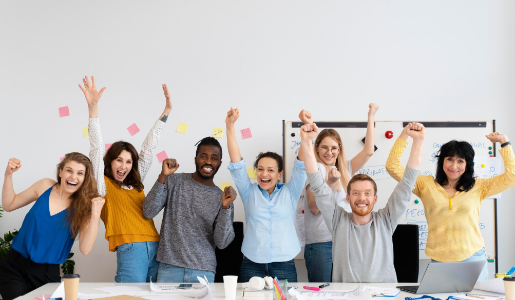 Team of enthusiastic people