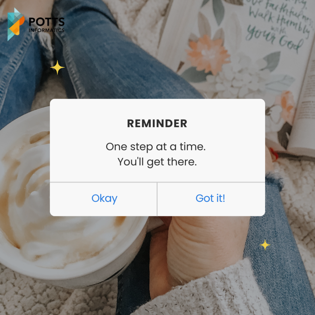 A clean, white minimalist graphic with a "Happy Morning" reminder quote, representing how to set boundaries working from home starting in the AM.